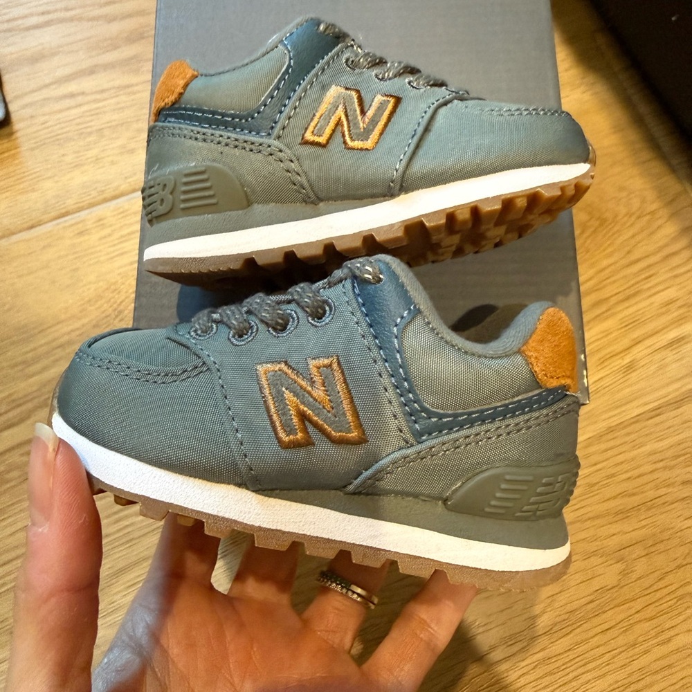 New Balance Baby Grey, Green and Brown Sneakers